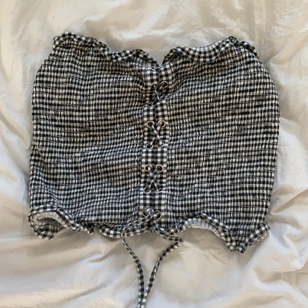 Express black and white tube top